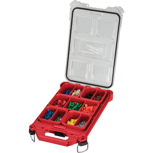 Packout Compact Low-Profile Organizer, 16-2/5" x 9-3/4" x 2-1/2", Black/Red Ontario Safety Products