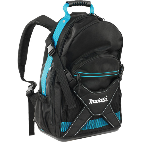 Jobsite Backpack, 9-1/2" L x 15" W, Black/Blue, Polyester Ontario Safety Products