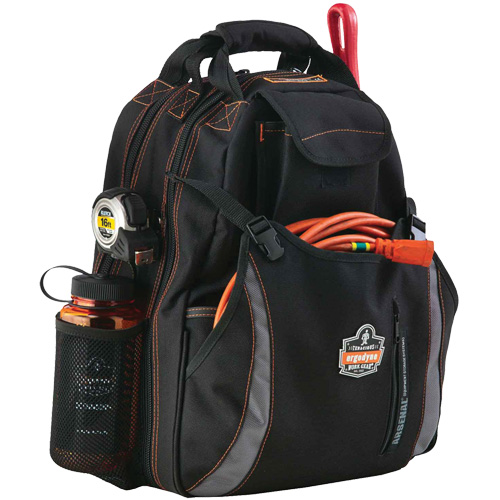Arsenal&reg; 5843 Tool Backpack, 13-1/2" L x 8-1/2" W, Black, Polyester Ontario Safety Products