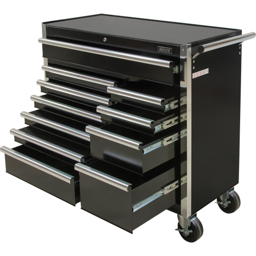 Chariot &agrave; outils industriel, 11 tiroirs, 41" la x 18-3/4" p x 39-1/3" h, Noir Ontario Safety Products