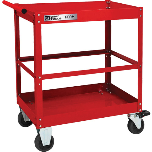 PRO+ Series Heavy-Duty Utility Cart, 2 Tiers, 30-1/5" x 38-1/3" x 19-1/2" Ontario Safety Products