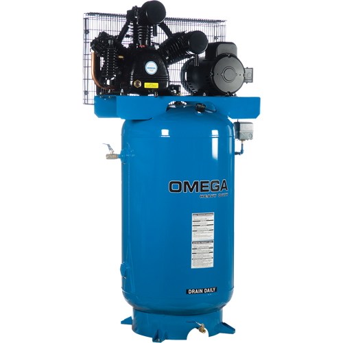 Industrial Series Air Compressors - Horizontal Compressor - Two Stages, 66.6 Gal. (80 US Gal) Ontario Safety Products