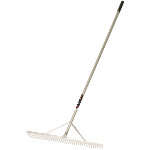 Pro Level Rakes, Aluminum Handle, 36" W, Aluminum Blade, 36 Tines Ontario Safety Products