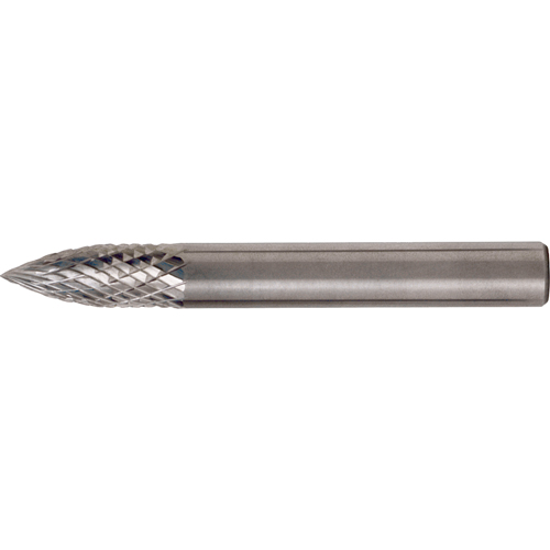 Solid Carbide Burrs - Tree Shape Pointed End, SG-5, 1/2" Dia., 1/4" Shank, 3/4" Depth of Cut Ontario Safety Products