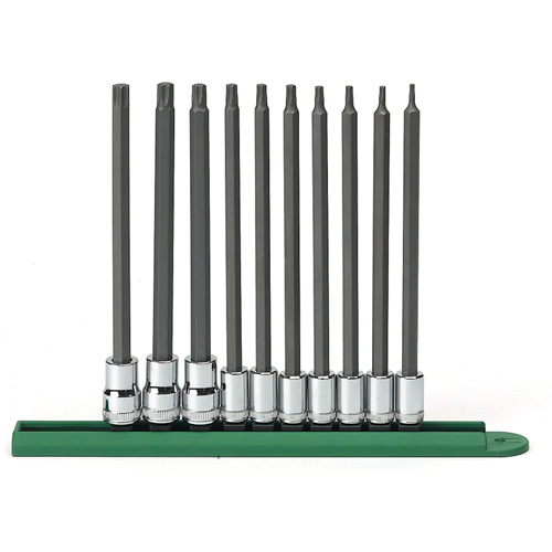 Long Bit Socket Set, Torx&reg;, 1/4"/3/8" Drive, 10 Pcs Ontario Safety Products
