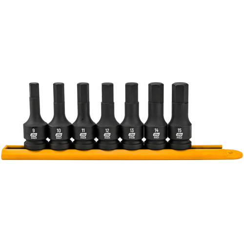 Impact Metric Bit Socket Set, Hex, 1/2" Drive, 7 Pcs Ontario Safety Products