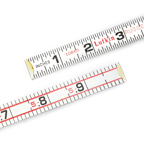 R&egrave;gle en bois pliante, 6' lo, Bois, Graduations de 1/6" Ontario Safety Products