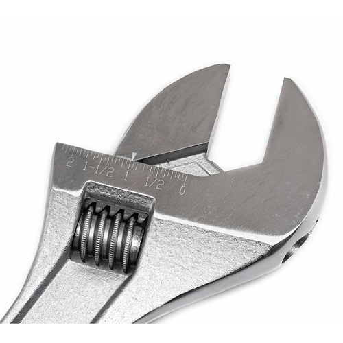 Adjustable Tapered Handle Wrench - Carded, 18" L, 2-1/16"/53 mm Max Width, Chrome/Polished Ontario Safety Products