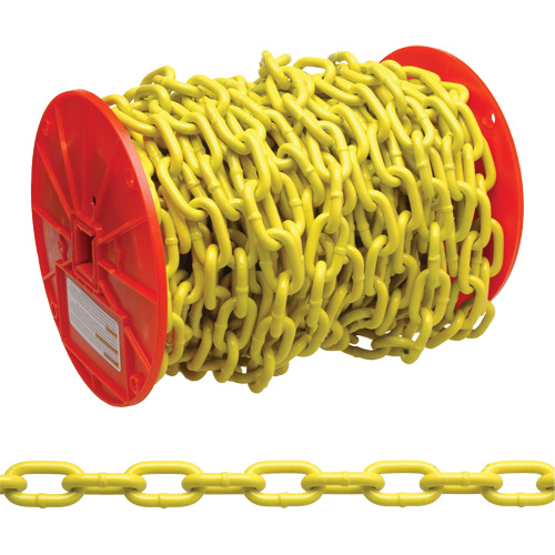 Chaîne ronde &eacute;prouv&eacute;e, Acier &agrave; faible teneur en carbone, 3/16" x 100' (30,4 m) l, Calibre 30, Charge d'utilisation 800 lb (0,4 tonne) Ontario Safety Products