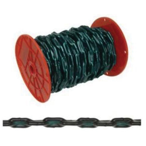Straight Link Coil Chain with Green Sleeve, Low Carbon Steel, 2/0 x 60' (18.3 m) L, 520 lbs. (0.26 tons) Load Capacity Ontario Safety Products