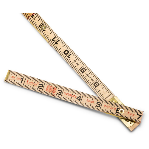 Red End&reg; Oversized Brick Mason Rule, 6' L, Wood, 1/16" Graduations Ontario Safety Products