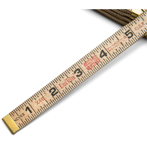 Folding Rule, 6' L, Wood, 1/16" Graduations Ontario Safety Products