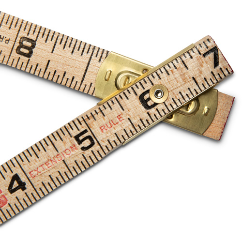 Folding Rule, 6' L, Wood, 1/16" Graduations Ontario Safety Products