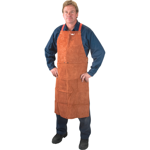 Tablier en cuir, Salopette, 36" lo, Lava Brown Ontario Safety Products
