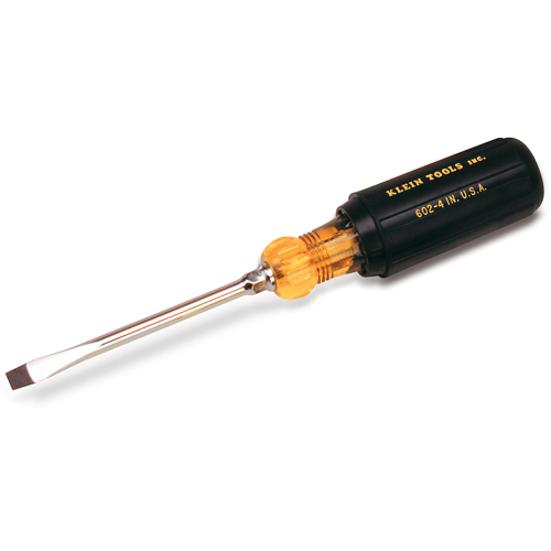 Heavy-Duty Slot Keystone Screwdriver, 1/4", 8-11/32" L, Cushion Grip Handle Ontario Safety Products