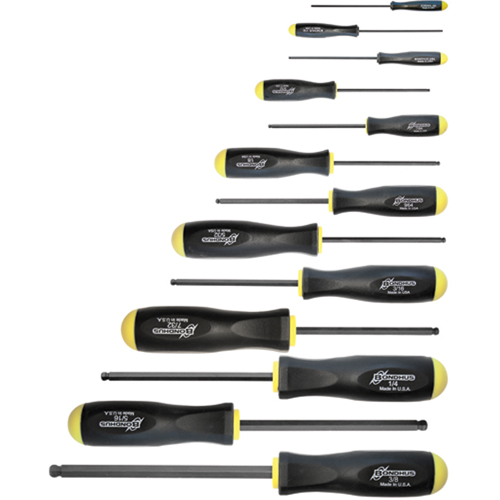 Ball Driver Screwdriver Sets - SAE, 13 Pcs. Ontario Safety Products