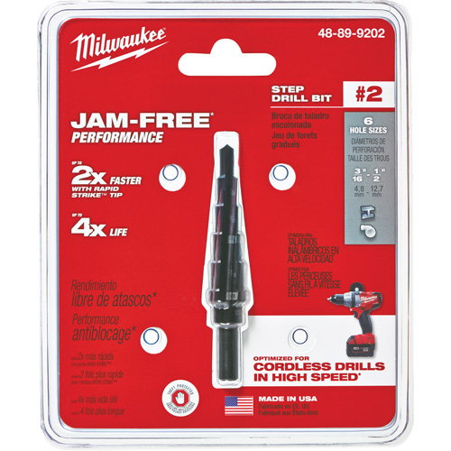 Foret &eacute;tag&eacute; no 2, 3/16" - 1/2", Incr&eacute;ments de 1/16", Acier rapide Ontario Safety Products