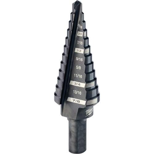#4 Step Drill Bit, 3/16" - 7/8" , 1/16" Increments, High Speed Steel Ontario Safety Products