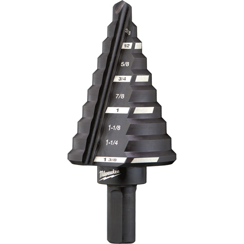 #5 Step Drill Bit, 1/4" - 1-3/8" , 1/8" Increments, High Speed Steel Ontario Safety Products