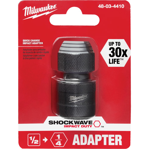 Adaptateur de douille carr&eacute;e &agrave; hexagonale pour tournevis &agrave; percussion Shockwave, Chocs, Prise 1/4", Douille 1/2", 1,875" lo Ontario Safety Products