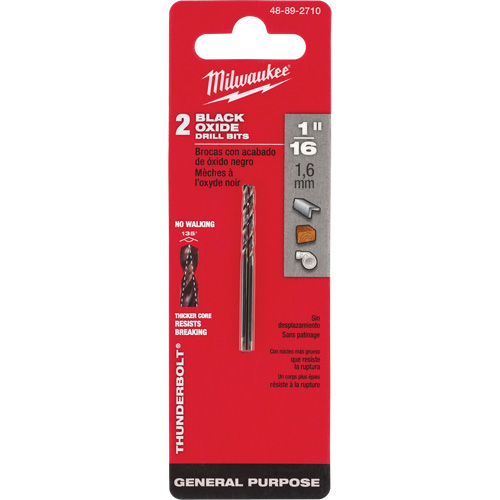 Foret s&eacute;rie courte Thunderbolt, Acier rapide, 1/16", 1-7/8" lo, 7/8" Cannelure, 135° Angle Ontario Safety Products