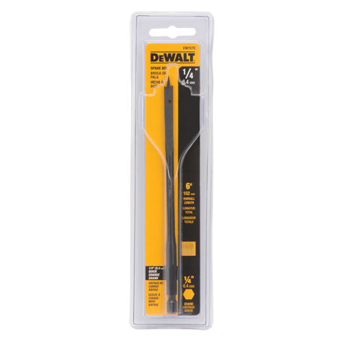 Spade Drill Bit, 1/4" Diameter, 1/4" Shank, 6" Length Ontario Safety Products