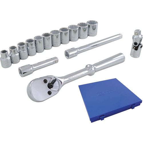 Socket & Attachment Set, 15 Pcs, 3/8" Drive Size Ontario Safety Products