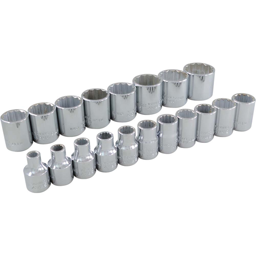Socket Set, 19 Pcs, 3/8" Drive Size Ontario Safety Products