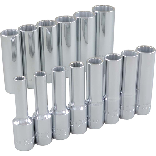 Socket Set, 14 Pcs, 3/8" Drive Size, Deep Ontario Safety Products