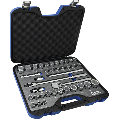Jeu de douilles SAE et m&eacute;triques & accessoires, 38 Mcx, Prise de 1/2" Ontario Safety Products
