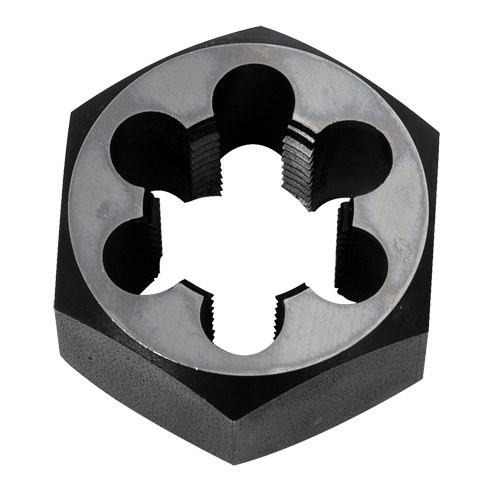 Hex Rethreading Die Nut, 2"/1" Dia., 3/4"-14 Thread, Carbon Steel/Chromium Steel Ontario Safety Products