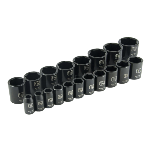 SAE Socket Set, 19 Pcs, Impact, 1/2" Drive Size Ontario Safety Products