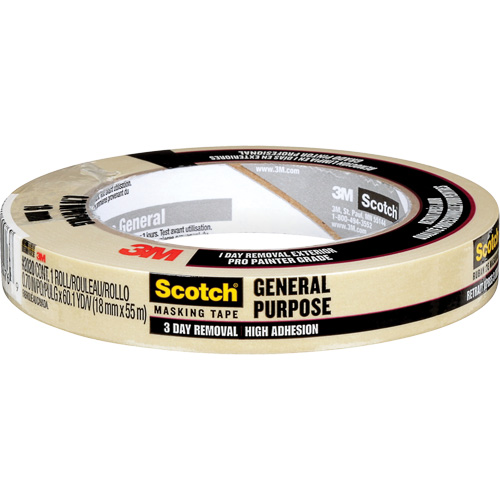 Ruban-cache Scotch pour entrepreneurs 2020, 18 mm (3/4") x 55 m (180'), Beige Ontario Safety Products