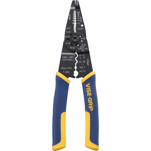 Wire Stripper/Crimper/Cutter Multi-Tool, 8-1/2" L, 10 - 22 AWG Ontario Safety Products