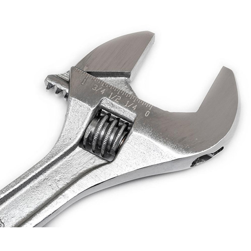 Adjustable Wrench - Bagged, 8" L, 1-1/8"/29 mm Max Width, Chrome Ontario Safety Products