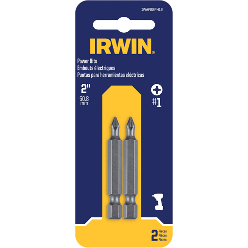 Power Bits, Phillips, #1 Tip, 1/4" Drive Size, 1-15/16" Length Ontario Safety Products