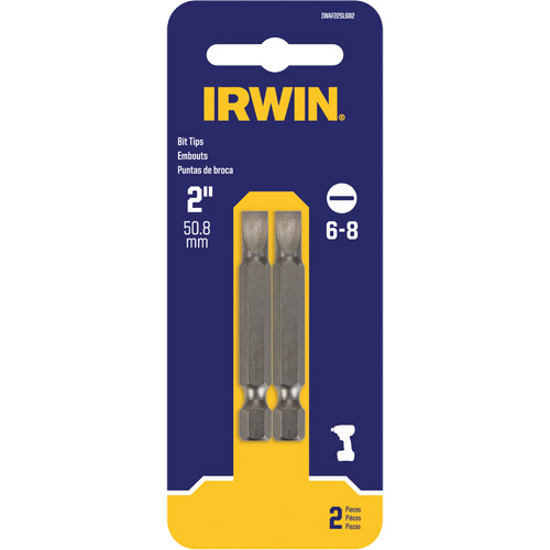 Power Bits, Slot, 6 - 8 Tip, 1/4" Drive Size, 2" Length Ontario Safety Products