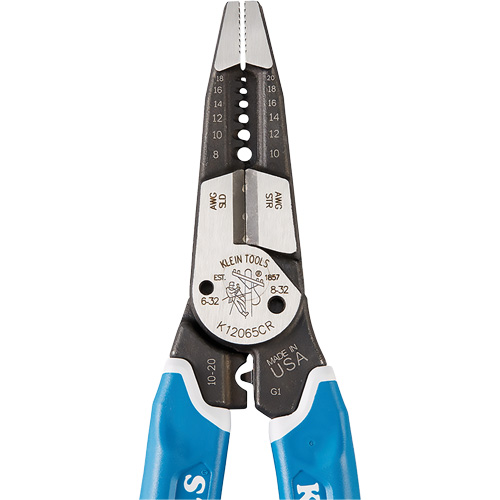 Klein-Kurve&reg; Heavy-Duty Wire Stripper, Cutter & Crimper Multi-Tool, 8-1/4" L, 8 - 20 AWG Ontario Safety Products