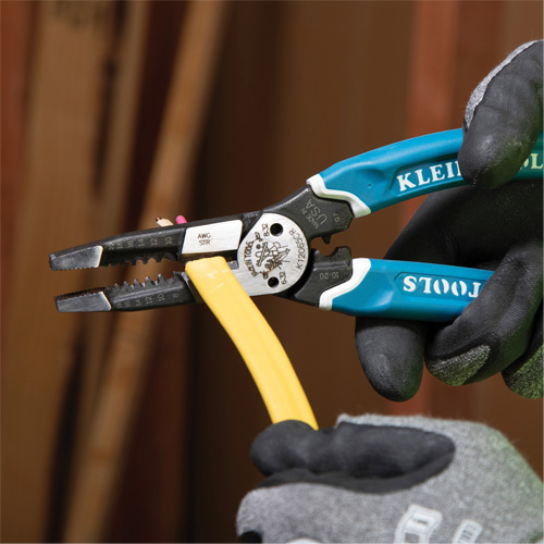 Klein-Kurve&reg; Heavy-Duty Wire Stripper, Cutter & Crimper Multi-Tool, 8-1/4" L, 8 - 20 AWG Ontario Safety Products