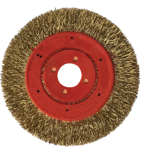 Brosse m&eacute;tallique &agrave; touret et &agrave; encapsulation partielle ne rejetant pas les fils, 3" dia., Fils 0,012", Arbre 1/4" Ontario Safety Products