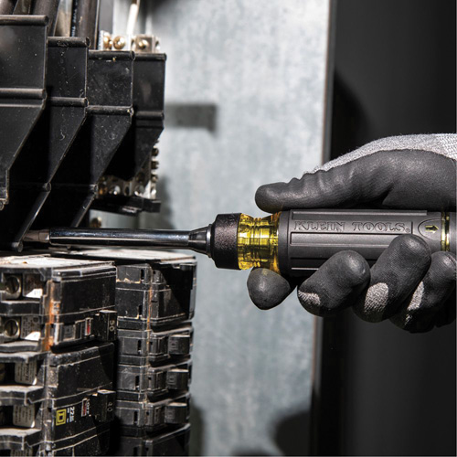 15-in-1 Multi-Bit Ratcheting Screwdriver, 8-3/4" L, Cushion Grip Handle Ontario Safety Products