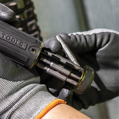 15-in-1 Multi-Bit Ratcheting Screwdriver, 8-3/4" L, Cushion Grip Handle Ontario Safety Products