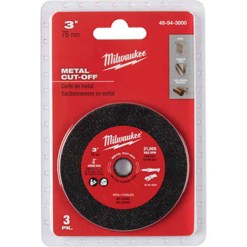 Metal Cut Off Wheel, 3" x 0.04", 3/8" Arbor Ontario Safety Products