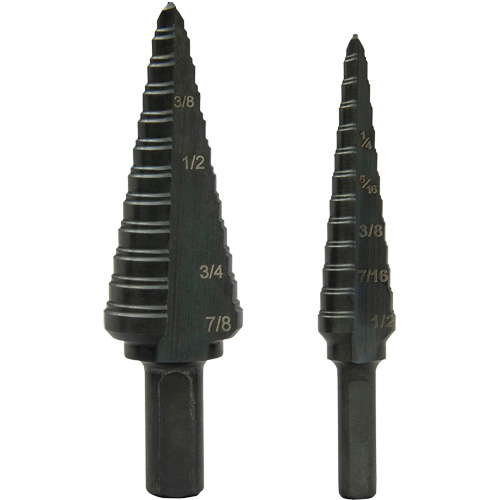 Step Bit Set, 1/8"/3/16" - 1/2"/7/8"  Ontario Safety Products