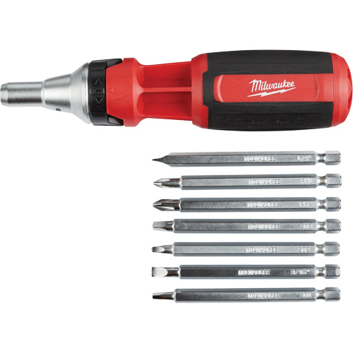Tournevis &agrave; rochet 9 en 1 avec embouts multiples &agrave; carr&eacute; conducteur, 9-1/10" lo, Prise Coussin&eacute;e Ontario Safety Products