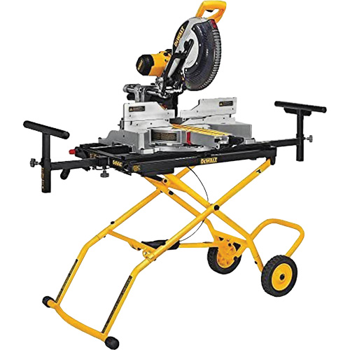 Double Bevel Sliding Compound Mitre Saw with Heavy-Duty Rolling Stand Ontario Safety Products