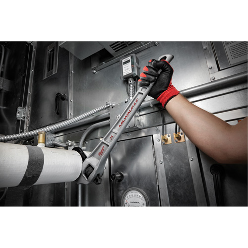 Cl&eacute; &agrave; tuyau coud&eacute;e en aluminium, Cap des m&acirc;choires 3", Longueur 24", Fini Rev&ecirc;tement en poudre, Prise Ergonomique Ontario Safety Products