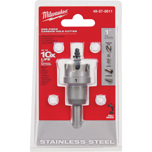 One-Piece Carbide Hole Cutters, 1", 3/16" Depth of Cut Ontario Safety Products