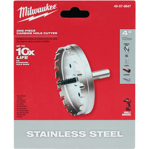 One-Piece Carbide Hole Cutters, 4", 3/16" Depth of Cut Ontario Safety Products