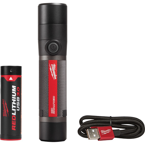 USB Compatible Compact Flashlight, LED, 800 Lumens, Rechargeable Batteries Ontario Safety Products